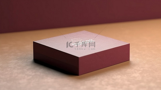 企业介绍背景图片_用于包装的栗色纸板滑动抽屉盒的企业品牌模型 3D 渲染