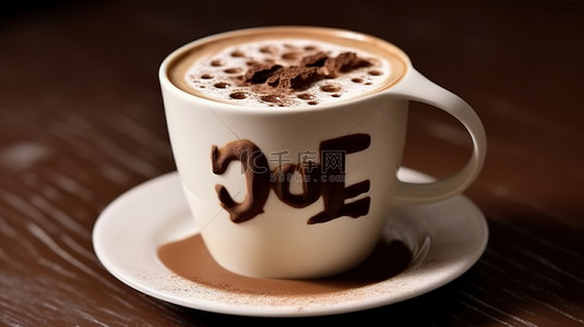 美食背景图片_通过 3D 打印，在拿铁咖啡杯上用巧克力精心塑造“爱”字