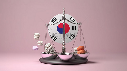 描述韩国信息图表和社交媒体内容法律的 3D 图像