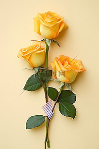 三色花背景图片_三朵玫瑰，用白色胶带