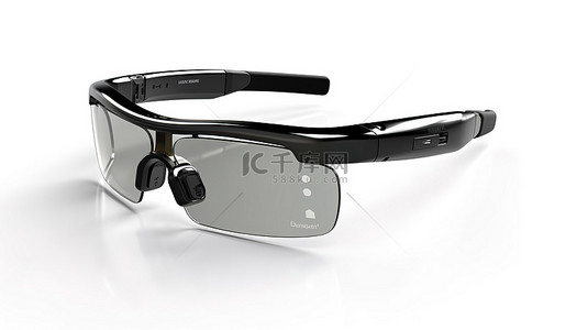 保护眼睛眼背景图片_智能眼镜的白色背景 3D 渲染