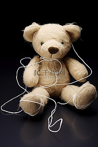 毛绒刺猬背景图片_玩具毛绒泰迪熊带线带绳泰迪熊玩具