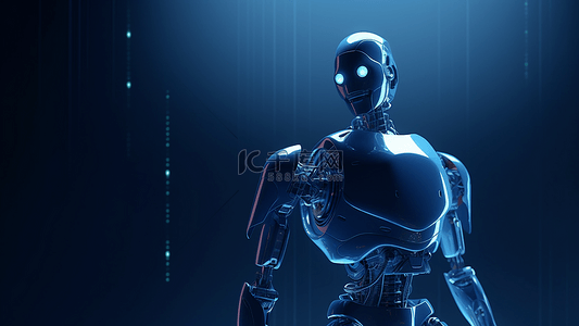 未来智能科技蓝色背景图片_机器人背景