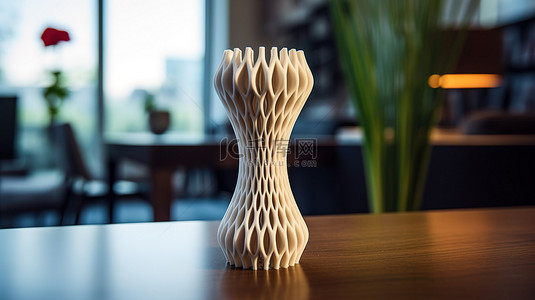 工程地背景图片_3D打印的花瓶优雅地放在桌子上