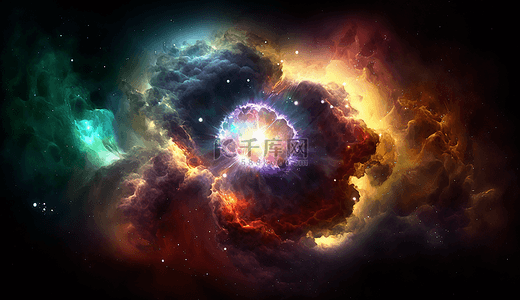 宇宙漩涡背景图片_星云光效彩色梦幻背景