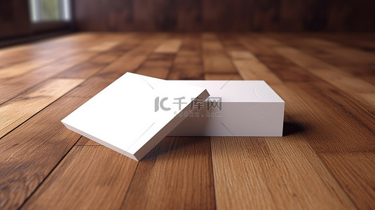 木质卡片背景图片_动作捕捉两张白色名片在 3D 木质表面上呈现