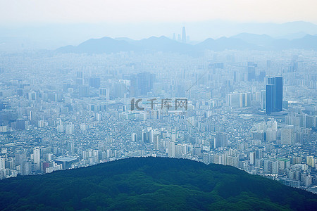 首尔及周边人口区的俯视图
