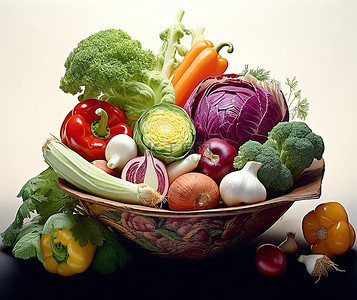 装满各种蔬菜的碗