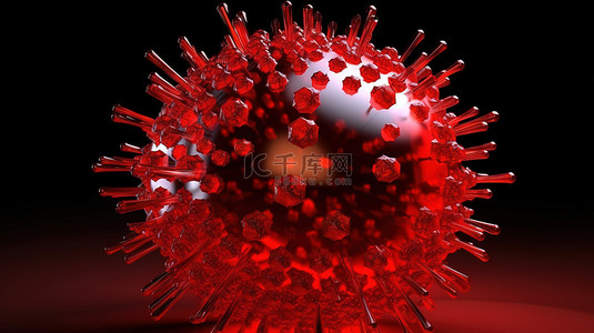 红色血背景图片_深红色病原体的 3d 渲染