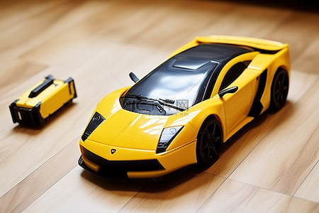 车模型背景图片_带遥控器的黄色玩具车模型