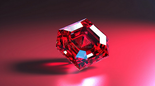 切割钢筋背景图片_3D 渲染中的阿舍尔切割红宝石