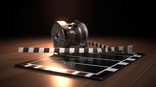 视频电影图标背景图片_为电影制作人定制的 3d 拍板图标 轻松添加您自己的文本
