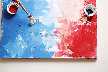 油画刷子背景图片_纽约绘画教程如何绘制蓝色和红色油漆