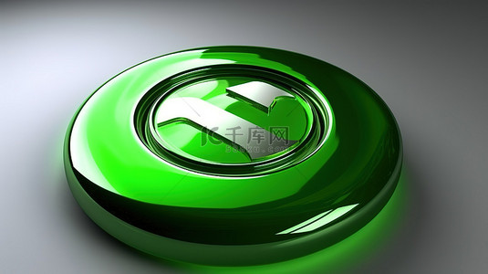 绿力量背景图片_生态友好的电源按钮清洁能源概念的 3D 插图