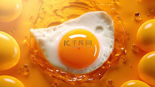 蛋黄早餐背景图片_阳光明媚的一面精简蛋黄早餐与加密货币 3D 渲染