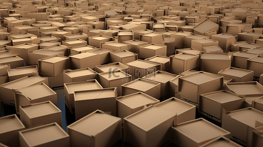 ai迷宫背景图片_3D 渲染中的鼠标和纸板箱迷宫