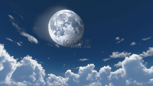 月亮天空蓝天