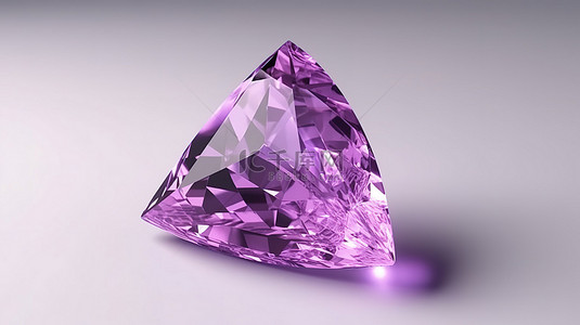 3D 渲染中的万亿切割紫水晶宝石