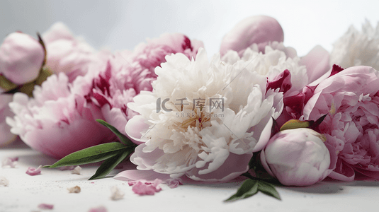 绿叶粉色花朵背景图片_娇艳的粉色白色花朵花苞背景