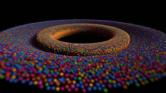 动态水背景图片_彩虹洒在圆形形成动态 3D 插图