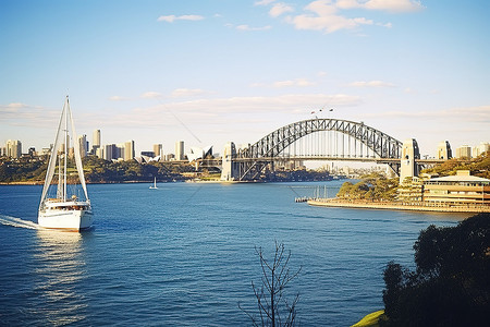 悉尼海港大桥背景图片_悉尼海港大桥和海港大桥