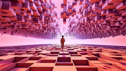 超现实主义背景图片_元宇宙技术的未来3D概念超现实主义和沉浸式体验