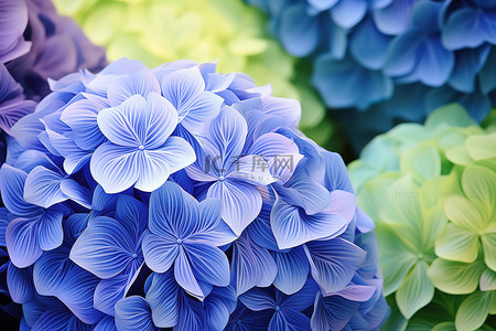 花朵背景紫色背景图片_蓝色紫色绿色花朵背景