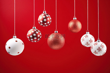 兔兔png背景图片_圣诞饰品红色和白色串聚苯乙烯泡沫塑料透明背景png