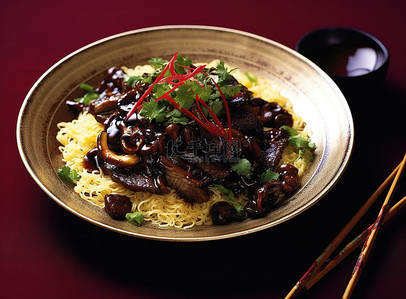 中国菜蔬菜背景图片_中国蘑菇葱牛肉