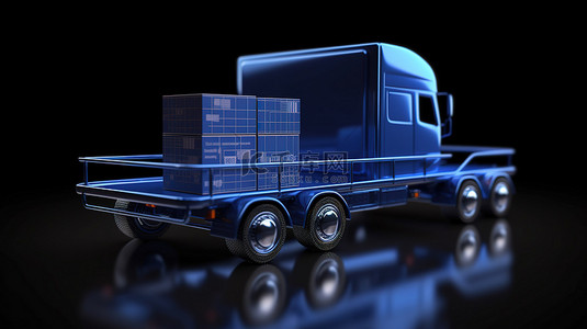 轻松运输您的在线购买的电子商务卡车送货的 3D 插图