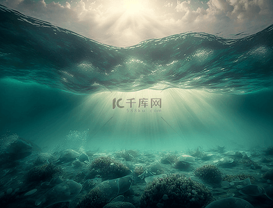 海水海洋柔光背景