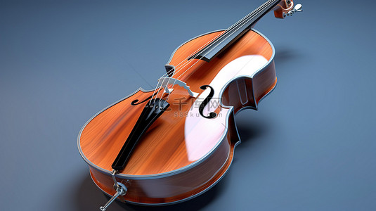 彩色音乐背景背景图片_传统低音提琴的 3d 渲染
