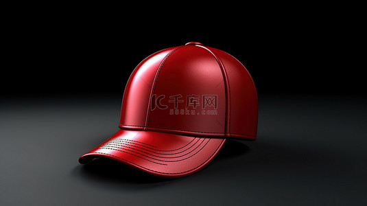 3D 渲染帽插图与背景设计