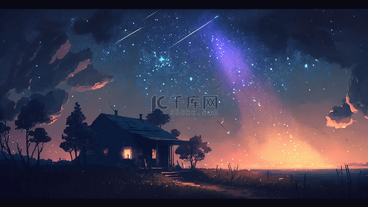 星空小屋背景