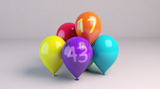 3d儿童彩虹背景图片_彩虹气球的彩色 3D 渲染非常适合灰色背景下隔离的儿童商店销售