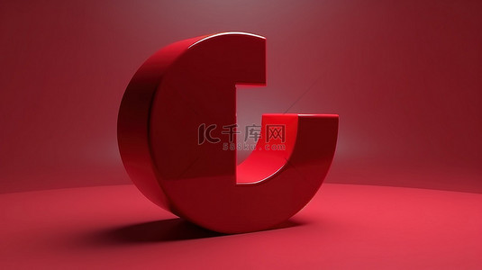 社交媒体图标的红色圆圈形成的侧视图，具有 3D 渲染的喜欢和不喜欢的符号