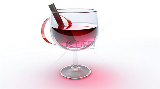 饮料海报背景图片_禁止饮酒 3D 渲染鸡尾酒杯，白色背景上带有禁止标志