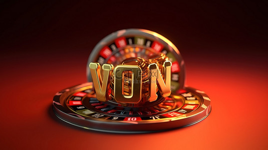 金色奢华背景图片_赌场中获胜的字母 3D 渲染概念图