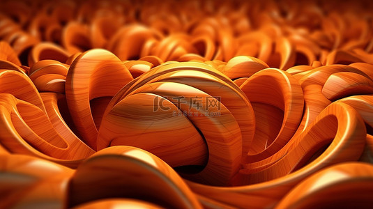 生活中的圆柱背景图片_3d 渲染中的抽象橙色木形状