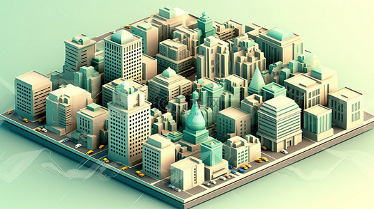 3D 城市景观艺术品城市建筑的例证