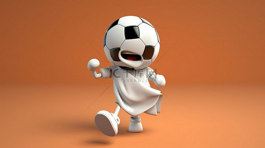 德国足球背景图片_1 搞笑的足球明星 3D 渲染