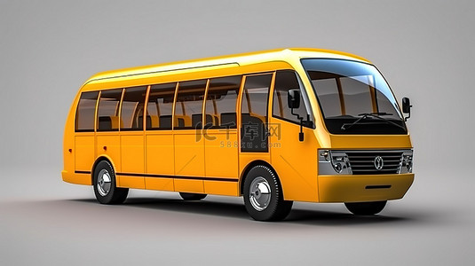 货车插图背景图片_城市和郊区空车旅行巴士的 3D 插图，非常适合广告和设计