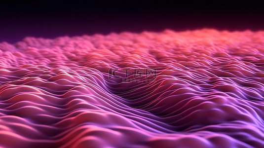 3d 渲染的粉色和紫色数字粒子的抽象背景