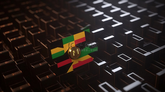 加纳的区块链市场正在崛起 10 大加密货币图表的 3d 渲染