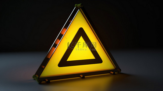 逼真的 3d 黄色三角形标志表示安全紧迫性是安全的警告标志