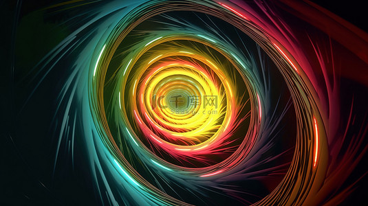 螺旋彩色背景图片_带有装饰背景的彩色灯光在表面上的动画螺旋，用于商业演示传单和壁纸