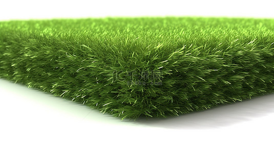 美丽的草原背景图片_3d 渲染的甘美绿草的孤立领域