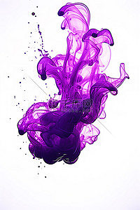 白色背景上漂浮着紫色液体