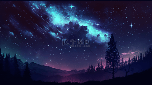 梦幻线条星空背景图片_美丽的夜晚背景流星