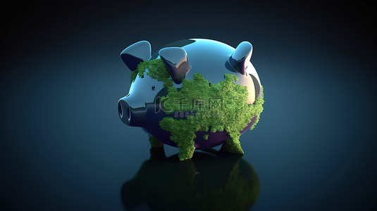 用 3d 存钱罐渲染描绘的密克罗尼西亚经济正增长